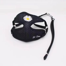 Korean Candy Color Embroidery Breathable Small Pet Dog Harness and Leash Set Soft Nylon Puppy Walking Vest for Chihuahua Yorkie