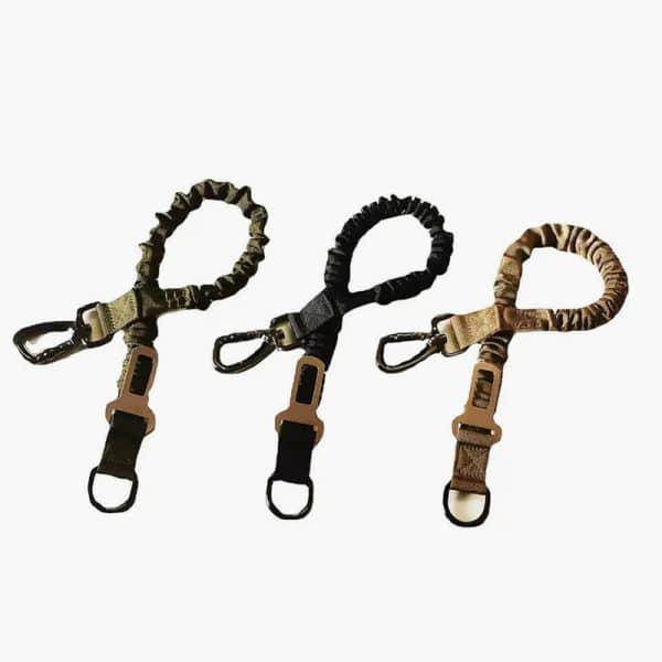 Dog Seat Belt 1-to-2 Extend Rope 54-90CM Elasticity Pet Safety Nylon Dog Leash with Car Seat Buckle Dog Accessories Olive Khaki - Image 2