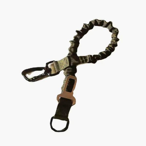 Dog Seat Belt 1-to-2 Extend Rope 54-90CM Elasticity Pet Safety Nylon Dog Leash with Car Seat Buckle Dog Accessories Olive Khaki - Image 5