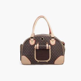 Pu Leather Small Cat Dog Carrier Bag Outdoor Travel Carry Tote Foldable Shopping Bag Portable Pet Dog Handbag